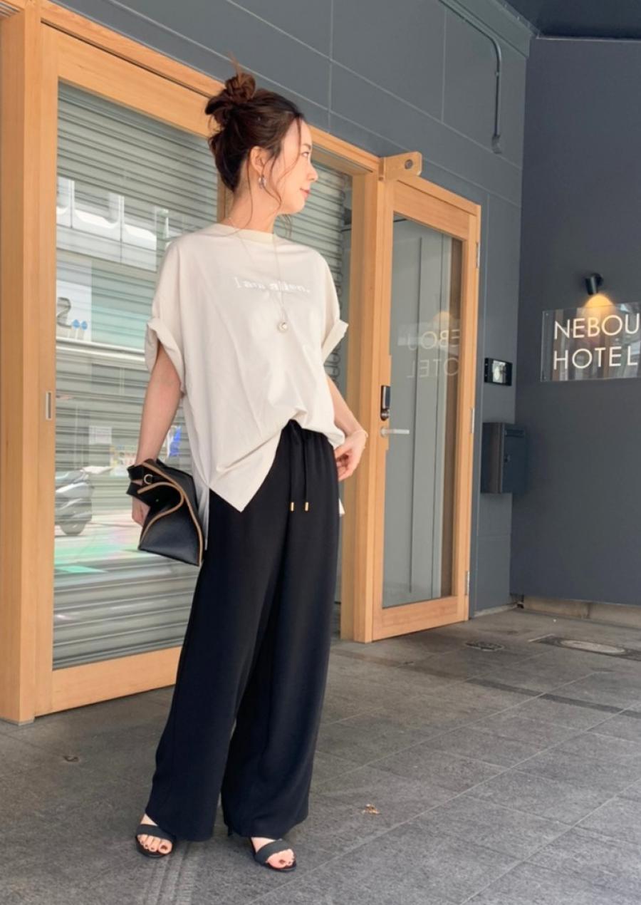 ドロストジョーゼットワイドパンツ