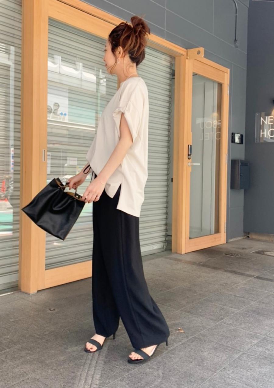 ドロストジョーゼットワイドパンツ