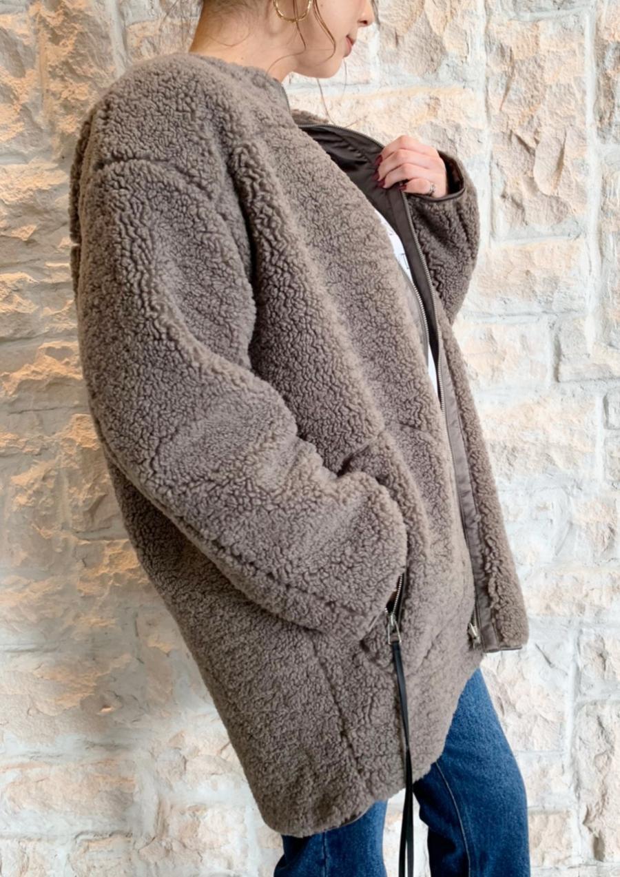 リバーシブル切替デザインボアコート