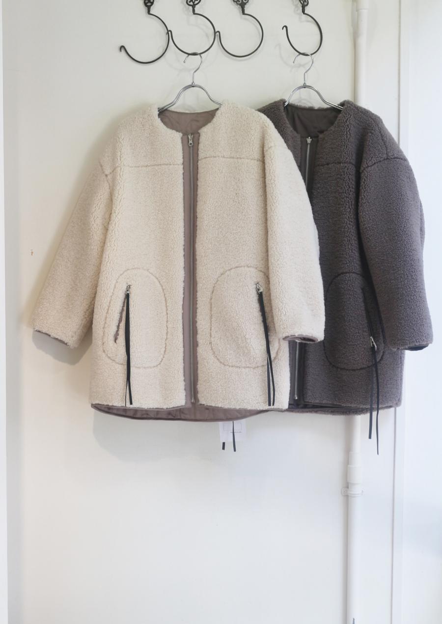 リバーシブル切替デザインボアコート