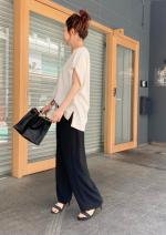 ドロストジョーゼットワイドパンツ