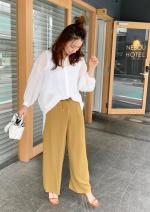 ドロストジョーゼットワイドパンツ