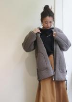 リバーシブル切替デザインボアコート