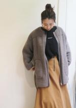 リバーシブル切替デザインボアコート